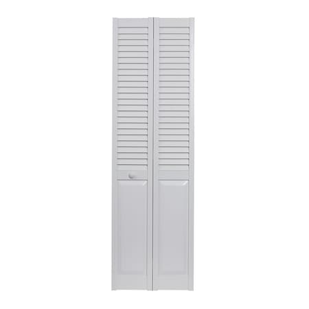 Perfectpatio 36 x 80 in. Seabrooke PVC Louver over Panel Bifold Door, White PE3029654